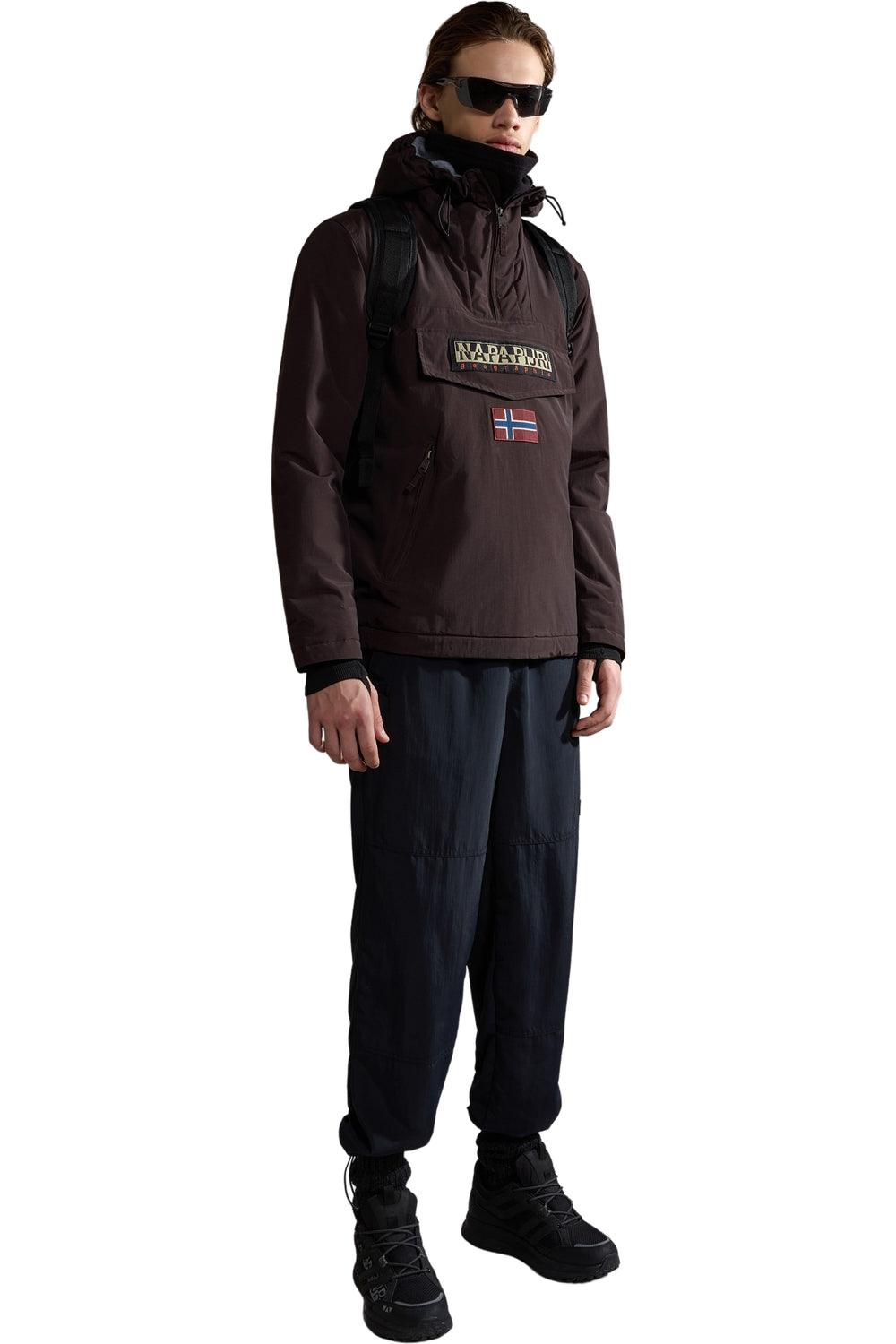 Napapijri-Rainforest Pocket 2 Brown Ebony-Yağmurluk-3-roqelvaxirum.shop