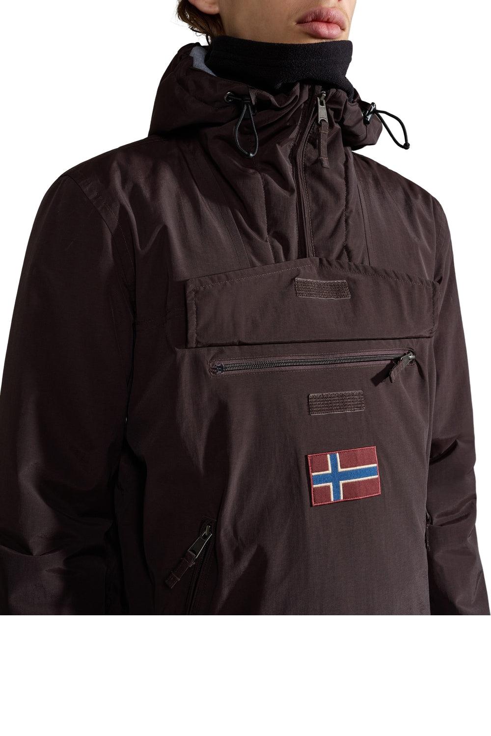 Napapijri-Rainforest Pocket 2 Brown Ebony-Yağmurluk-5-roqelvaxirum.shop