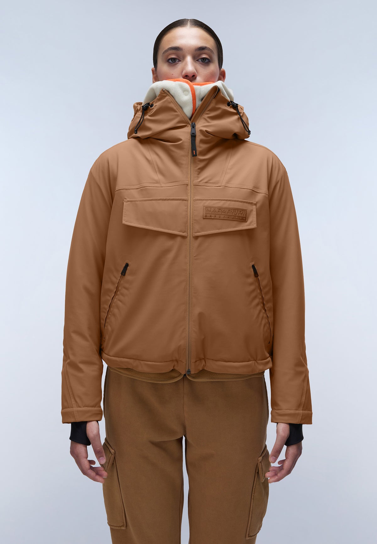 Napapijri-Rainforest Tech W Brown Tobacco-Yağmurluk-2-roqelvaxirum.shop
