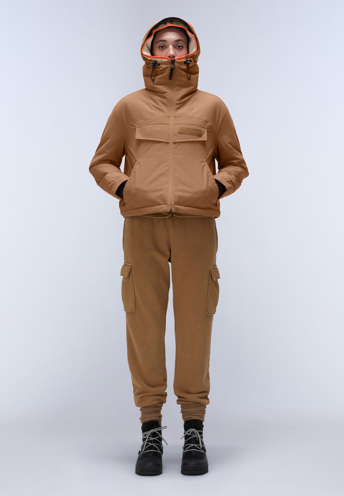 Napapijri-Rainforest Tech W Brown Tobacco-Yağmurluk-4-roqelvaxirum.shop