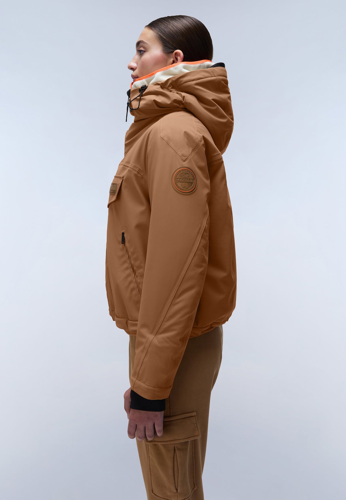 Napapijri-Rainforest Tech W Brown Tobacco-Yağmurluk-5-roqelvaxirum.shop