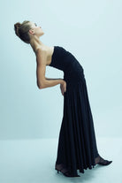 Nazlı Ceren-Amber Straplez Jarse Uzun Elbise Black-Elbise-2-roqelvaxirum.shop
