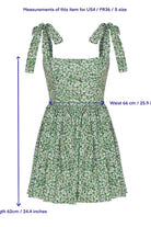 Nazlı Ceren-Audree Çiçek Desenli Mini Koton Elbise Yeşil-Elbise-4-roqelvaxirum.shop