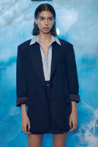 Nazlı Ceren-Boxy Oversize Blazer Navy Blue-Ceket-2-roqelvaxirum.shop