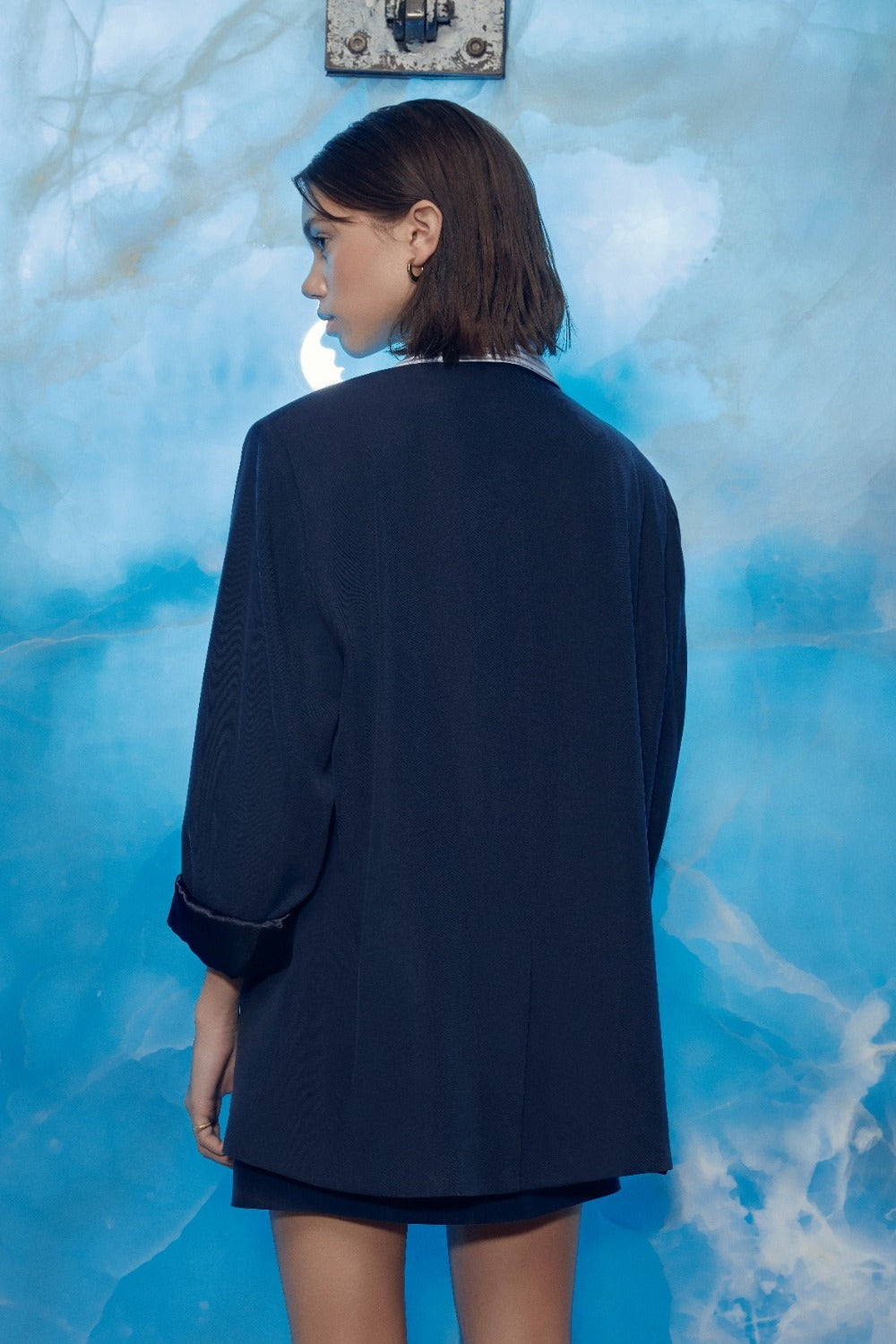 Nazlı Ceren-Boxy Oversize Blazer Navy Blue-Ceket-4-roqelvaxirum.shop