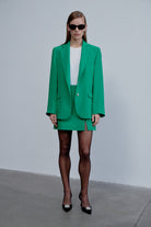 Nazlı Ceren-Boxy Oversize Blazer Vert De Noel-Ceket-2-roqelvaxirum.shop