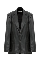 Nazlı Ceren-Boxy Vegan Deri Oversize Blazer Noire-Deri Mont-2-roqelvaxirum.shop