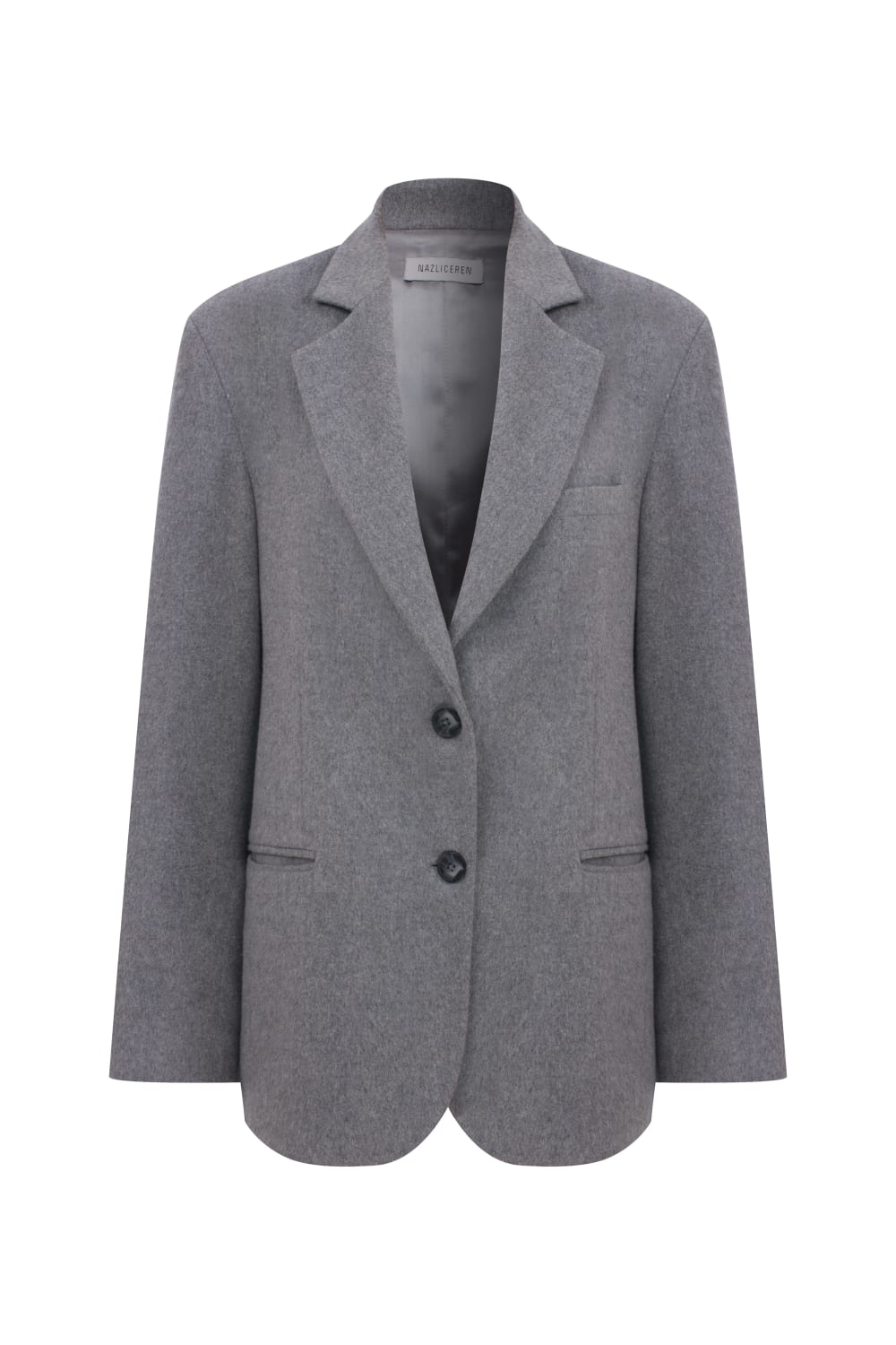 Nazlı Ceren-Boxy Yün Blazer Gri-Ceket-1-roqelvaxirum.shop