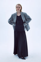 Nazlı Ceren-Boxy Yün Blazer Gri-Ceket-2-roqelvaxirum.shop