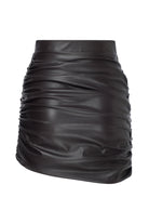 Nazlı Ceren-Chels Vegan Deri Mini Etek Dark Brown-Etek-2-roqelvaxirum.shop