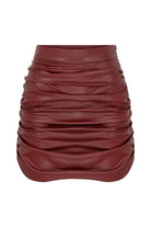 Nazlı Ceren-Chels Vegan Deri Mini Etek Red-Etek-1-roqelvaxirum.shop