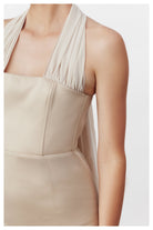 Nazlı Ceren-Clarine Midi Elbise Bej-Elbise-5-roqelvaxirum.shop