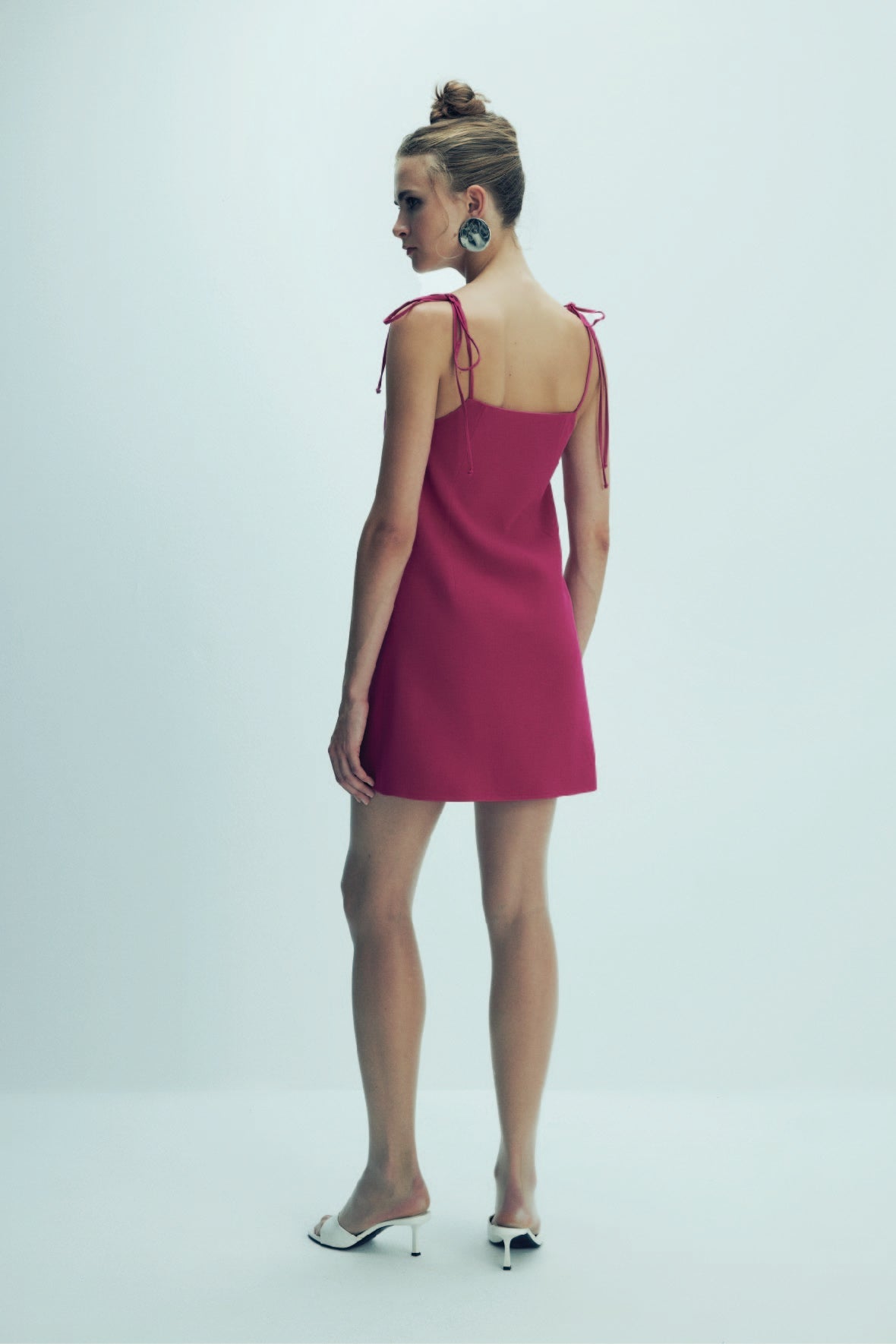 Nazlı Ceren-Ellie Krep Mini Elbise Raspberry Sorbet-Elbise-10-roqelvaxirum.shop