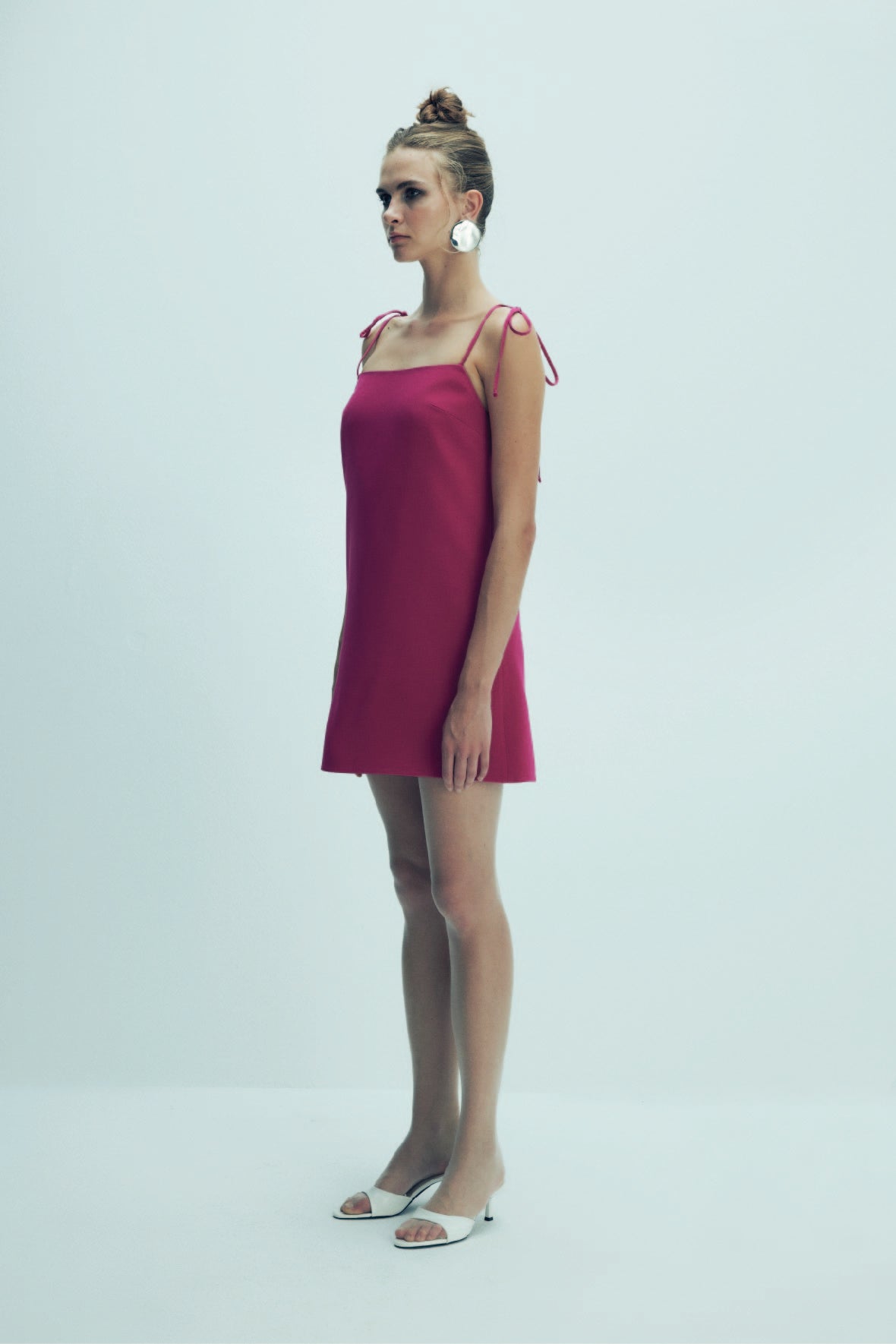 Nazlı Ceren-Ellie Krep Mini Elbise Raspberry Sorbet-Elbise-9-roqelvaxirum.shop