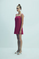 Nazlı Ceren-Ellie Krep Mini Elbise Raspberry Sorbet-Elbise-9-roqelvaxirum.shop