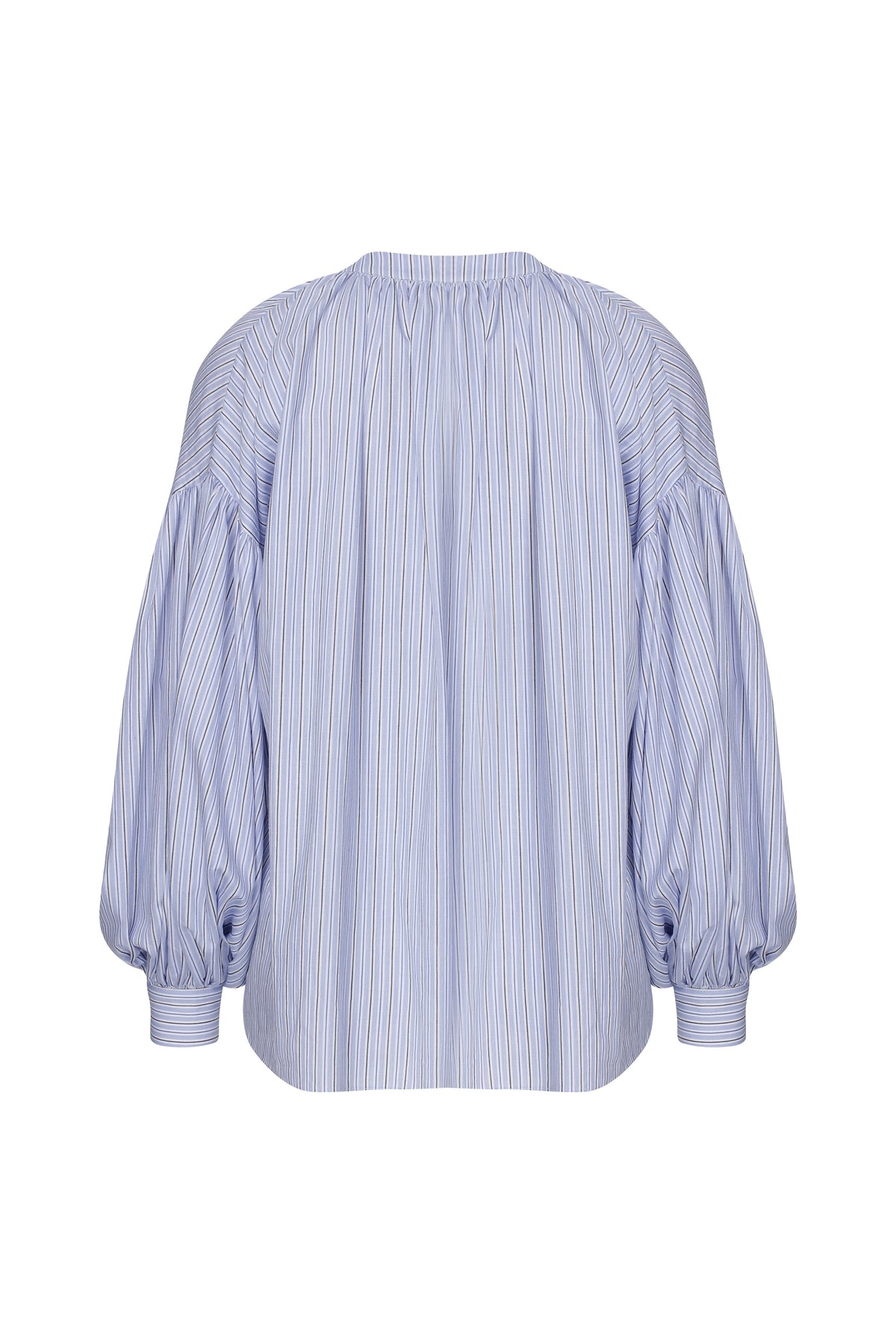 Nazlı Ceren-Eve çizgili Koton Gömlek Blue-Gömlek-3-roqelvaxirum.shop