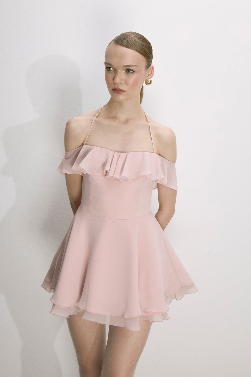 Nazlı Ceren-Evie Mini Elbise Pembe-Dresses-5-roqelvaxirum.shop