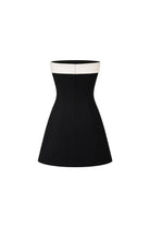 Fiora Saten Mini Elbise - Siyah - 1