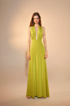 Nazlı Ceren-Ines Jarse Elbise Green Glow-Elbise-4-roqelvaxirum.shop