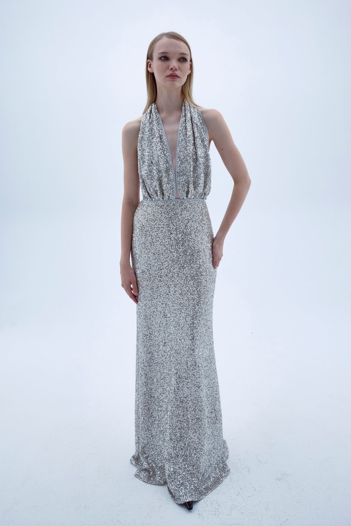 Nazlı Ceren-Ines Payetli Elbise Gümüş-Elbise-2-roqelvaxirum.shop
