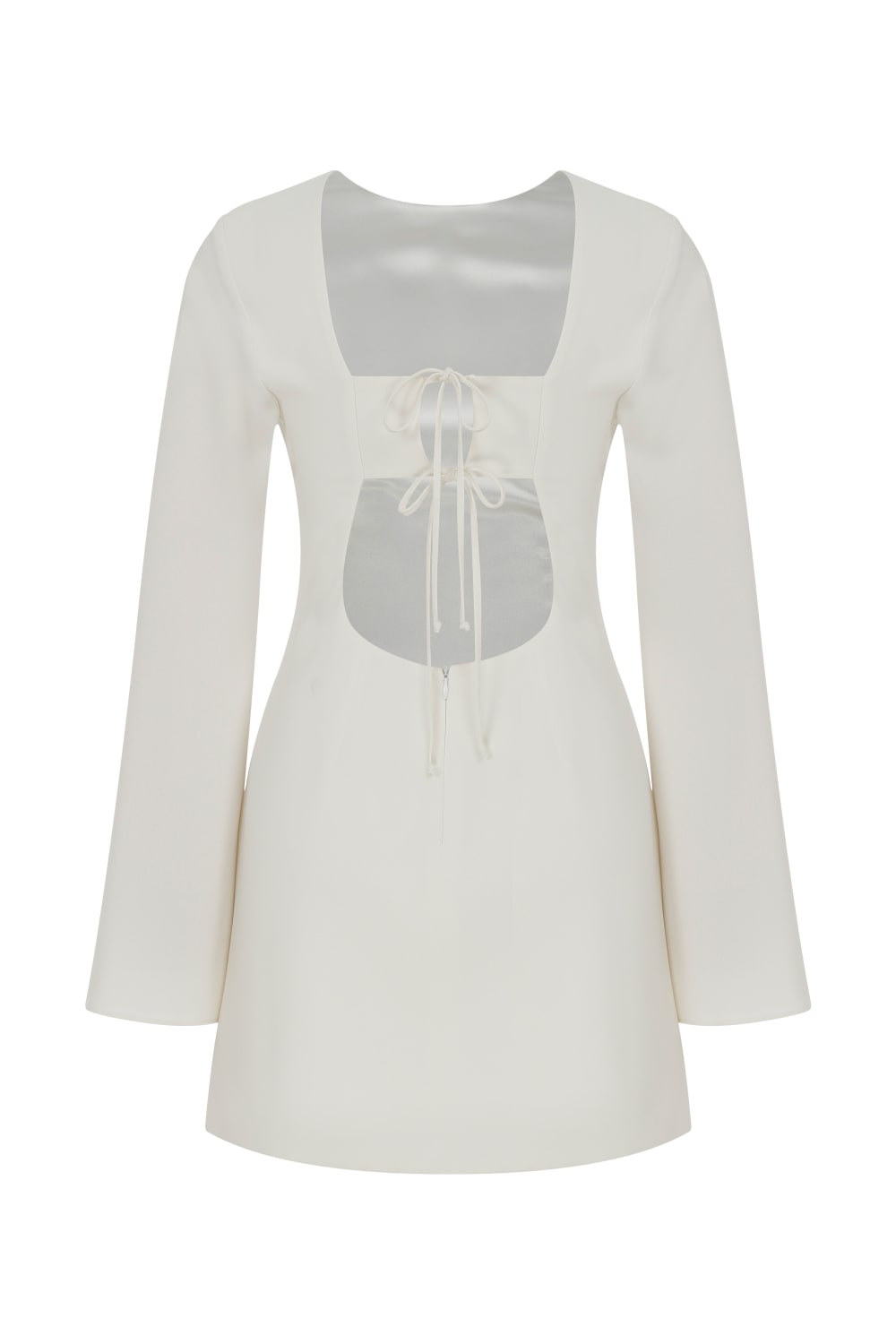 Nazlı Ceren-Ira Sırt Dekolteli Mini Elbise Blanche-Elbise-2-roqelvaxirum.shop