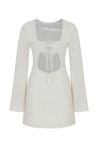 Nazlı Ceren-Ira Sırt Dekolteli Mini Elbise Blanche-Elbise-2-roqelvaxirum.shop