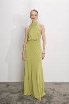 Nazlı Ceren-Juliette Uzun Jarse Elbise Yeşil-Elbise-1-roqelvaxirum.shop