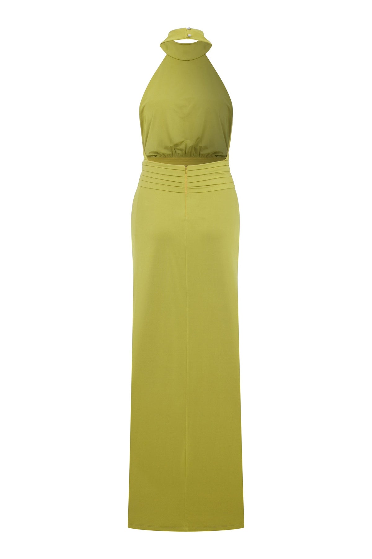 Nazlı Ceren-Juliette Uzun Jarse Elbise Yeşil-Elbise-5-roqelvaxirum.shop