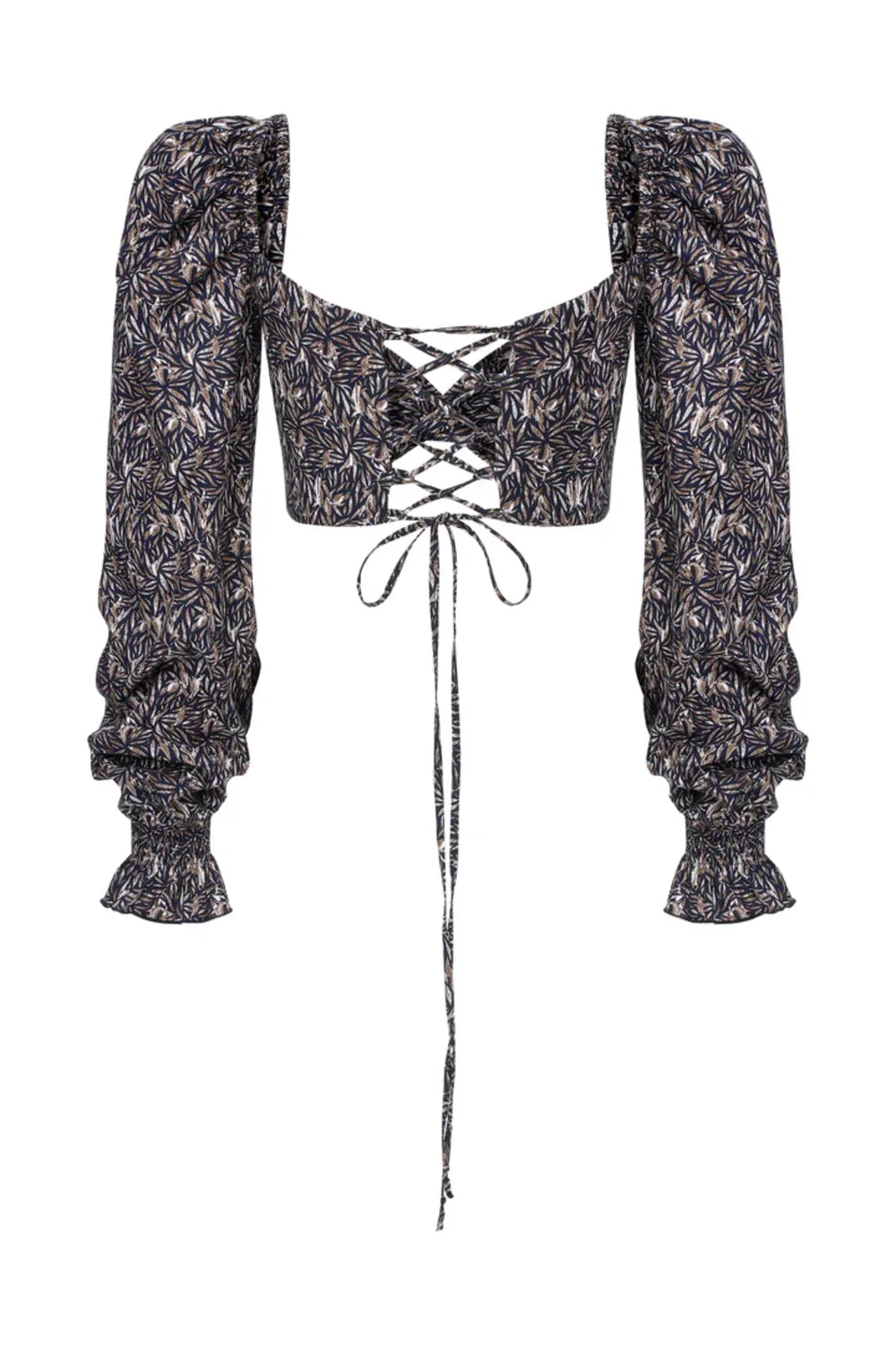 Nazlı Ceren-Lolly Poplin Top Dark Brown Printed-Top-2-roqelvaxirum.shop