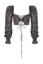 Nazlı Ceren-Lolly Poplin Top Dark Brown Printed-Top-2-roqelvaxirum.shop