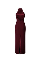 Marcel Midi Krep Elbise - Bordo - 1