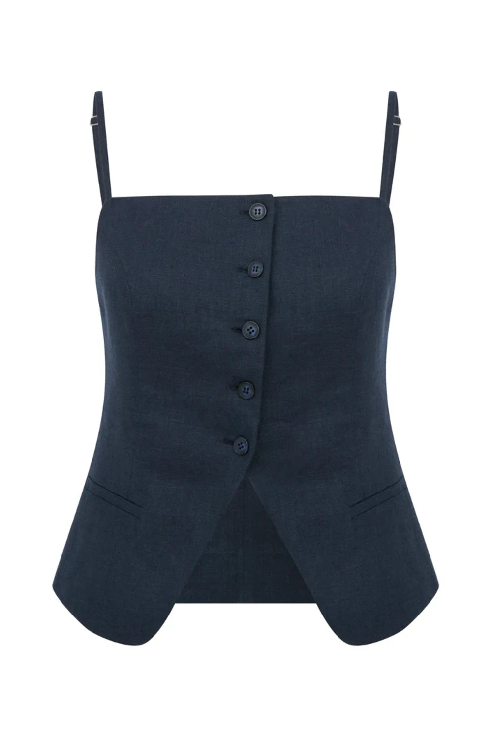 Nazlı Ceren-Marona Keten Top Dark Navy-Top-1-roqelvaxirum.shop