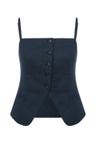 Nazlı Ceren-Marona Keten Top Dark Navy-Top-1-roqelvaxirum.shop