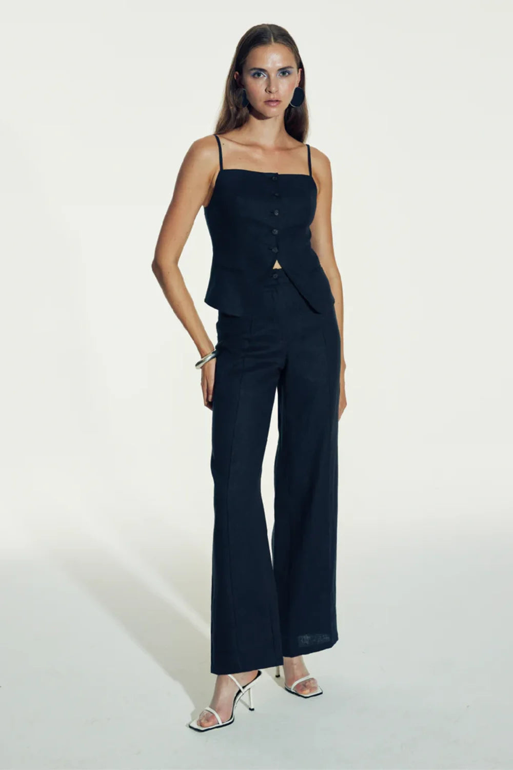 Nazlı Ceren-Marona Keten Top Dark Navy-Top-4-roqelvaxirum.shop