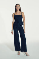 Nazlı Ceren-Marona Keten Top Dark Navy-Top-5-roqelvaxirum.shop