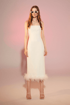 Nazlı Ceren-Miles Krep Midi Elbise Vanilla Ice-Elbise-2-roqelvaxirum.shop