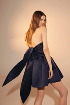 Nazlı Ceren-Miro Straplez Mini Elbise Midnight Blue-Elbise-4-roqelvaxirum.shop