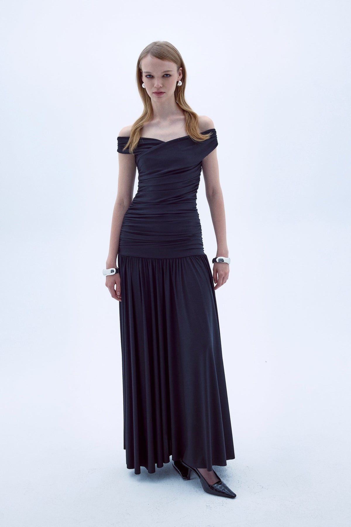 Nazlı Ceren-Purley Jarse Elbise Siyah-Elbise-1-roqelvaxirum.shop