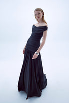 Nazlı Ceren-Purley Jarse Elbise Siyah-Elbise-2-roqelvaxirum.shop