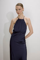 Nazlı Ceren-Reese Saten Elbise Gece Mavisi-Elbise-2-roqelvaxirum.shop