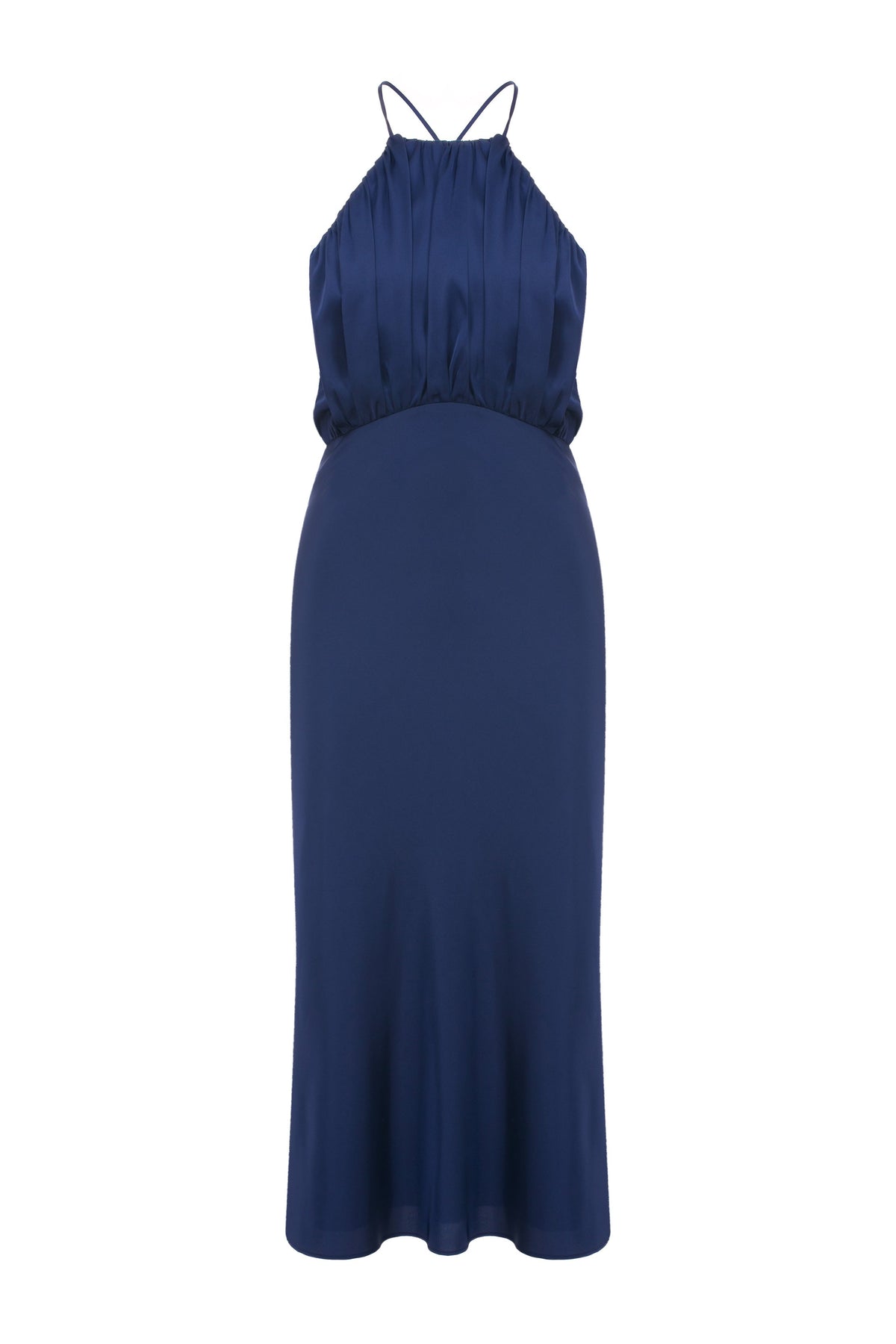 Nazlı Ceren-Reese Saten Elbise Gece Mavisi-Elbise-4-roqelvaxirum.shop