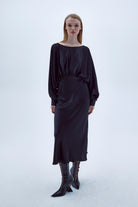 Nazlı Ceren-Rhea Saten Elbise Siyah-Elbise-1-roqelvaxirum.shop