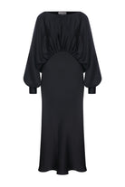 Nazlı Ceren-Rhea Saten Elbise Siyah-Elbise-6-roqelvaxirum.shop