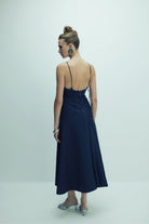 Nazlı Ceren-Riley Midi Elbise Midnight Blue-Elbise-9-roqelvaxirum.shop