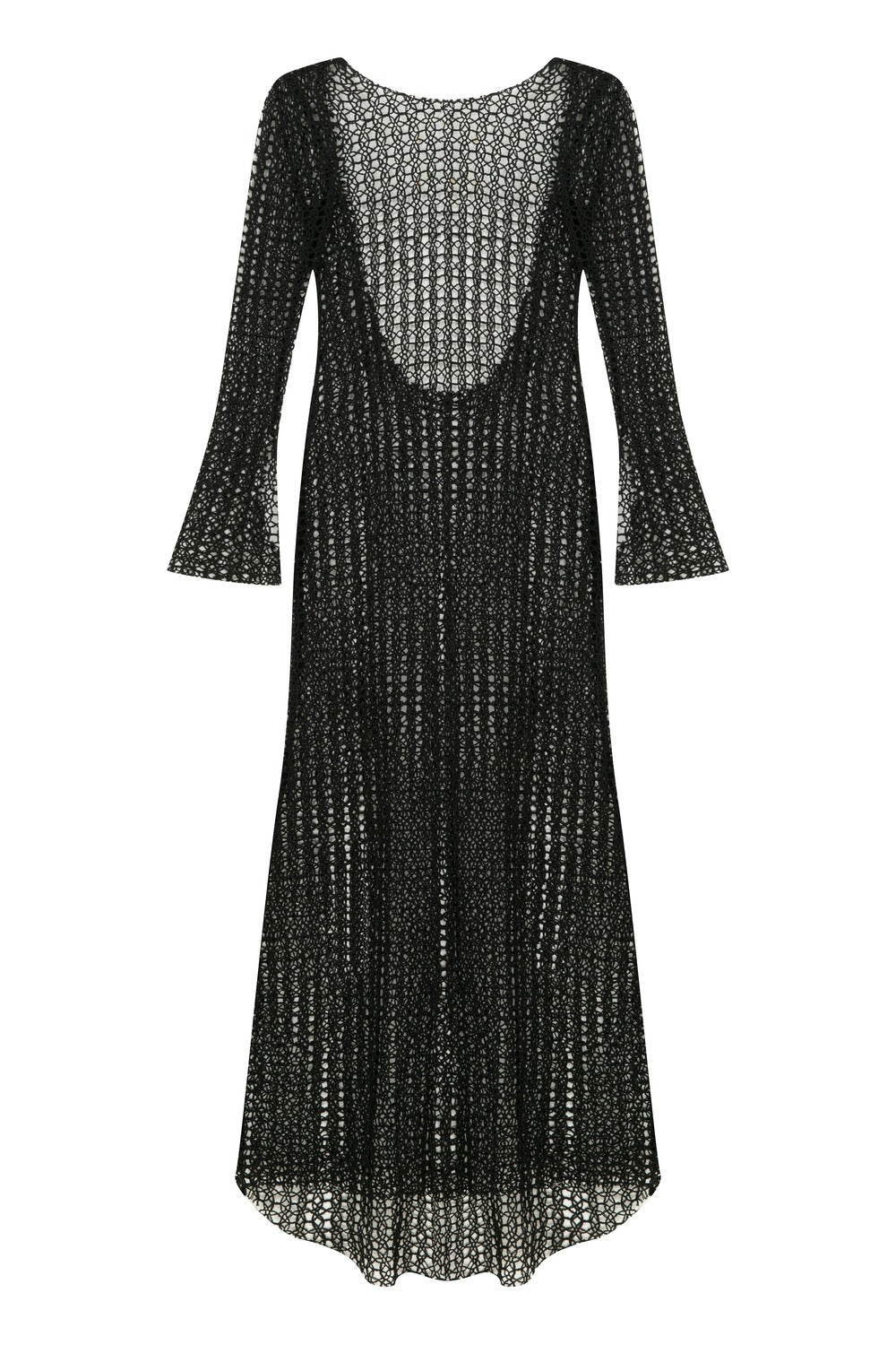 Nazlı Ceren-Riona Kroşe Sırt Dekolteli Uzun Elbise Black-Elbise-7-roqelvaxirum.shop