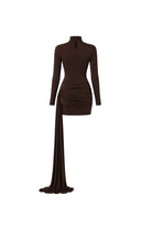 Romy Mini Jarse Elbise Burnt Brown