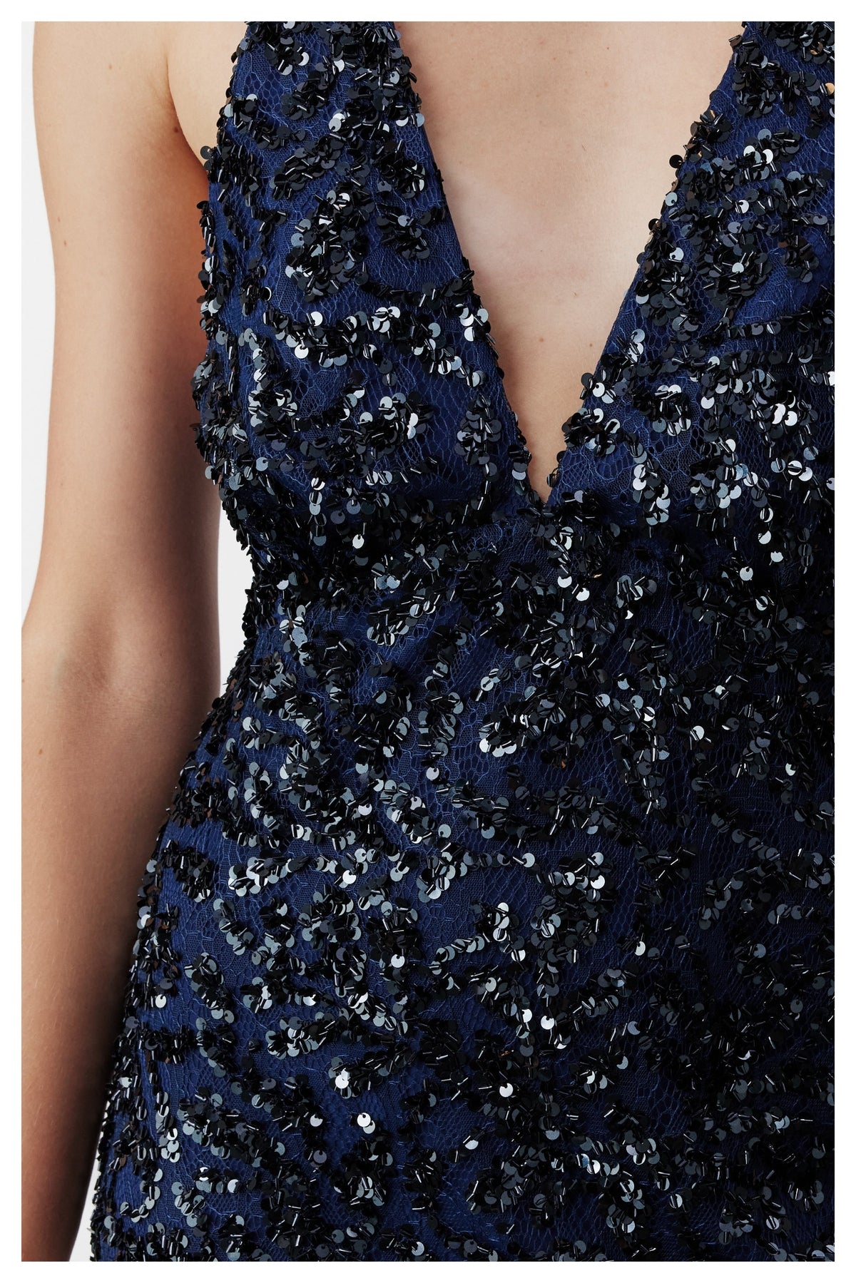 Nazlı Ceren-Selene Payetli Elbise Lacivert-Elbise-5-roqelvaxirum.shop