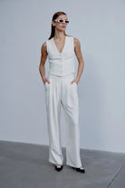 Nazlı Ceren-Tina Krep Pantolon Blanche-Kumaş Pantolon-1-roqelvaxirum.shop