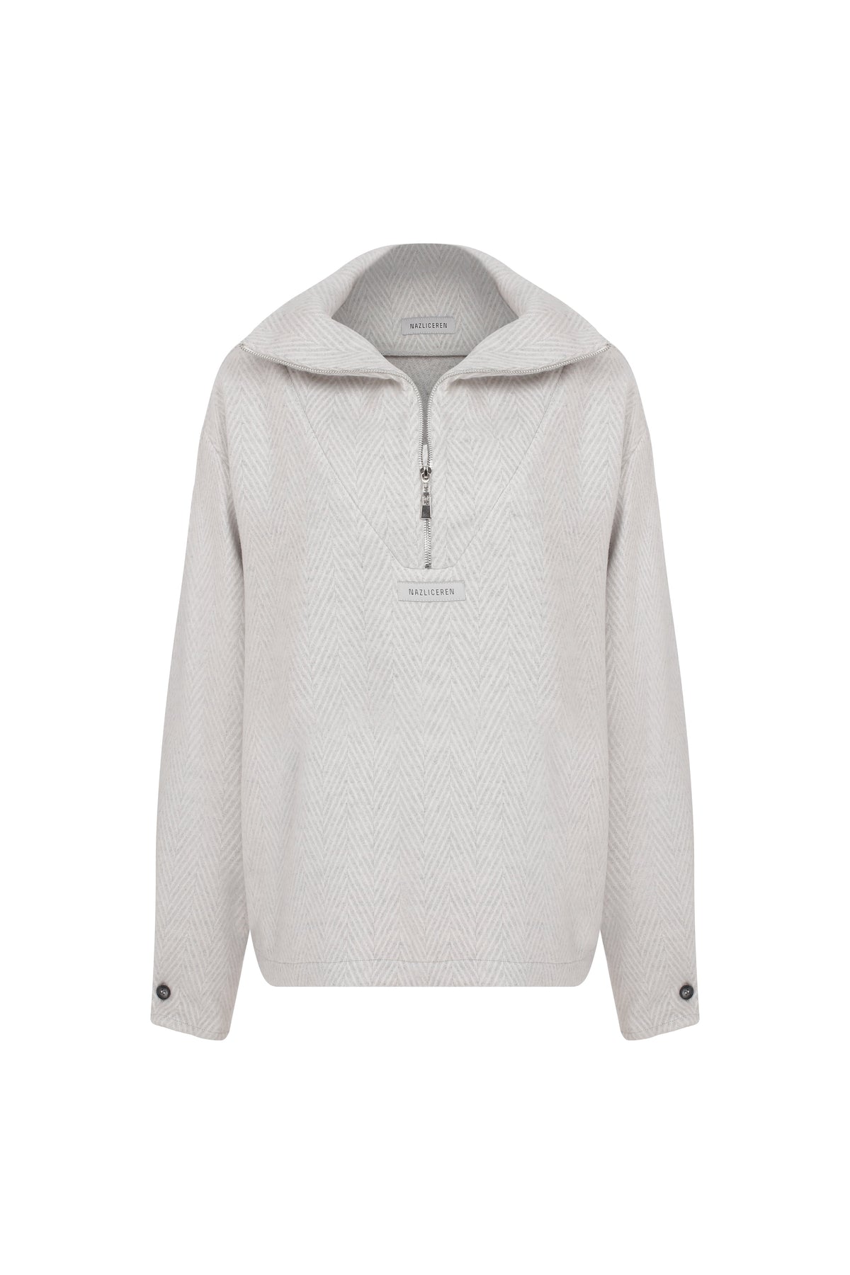 Nazlı Ceren-Travis Yün Karışımlı Fermuarlı Kazak Beige-Kazak & Triko-2-roqelvaxirum.shop
