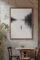 Nord Design-Kara Kalem Seri̇si̇ Çerçeveli̇ Tablo - Nehi̇rde Yalniz Adam-Tablo-1-roqelvaxirum.shop